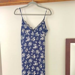 Satin Floral Midi Dress